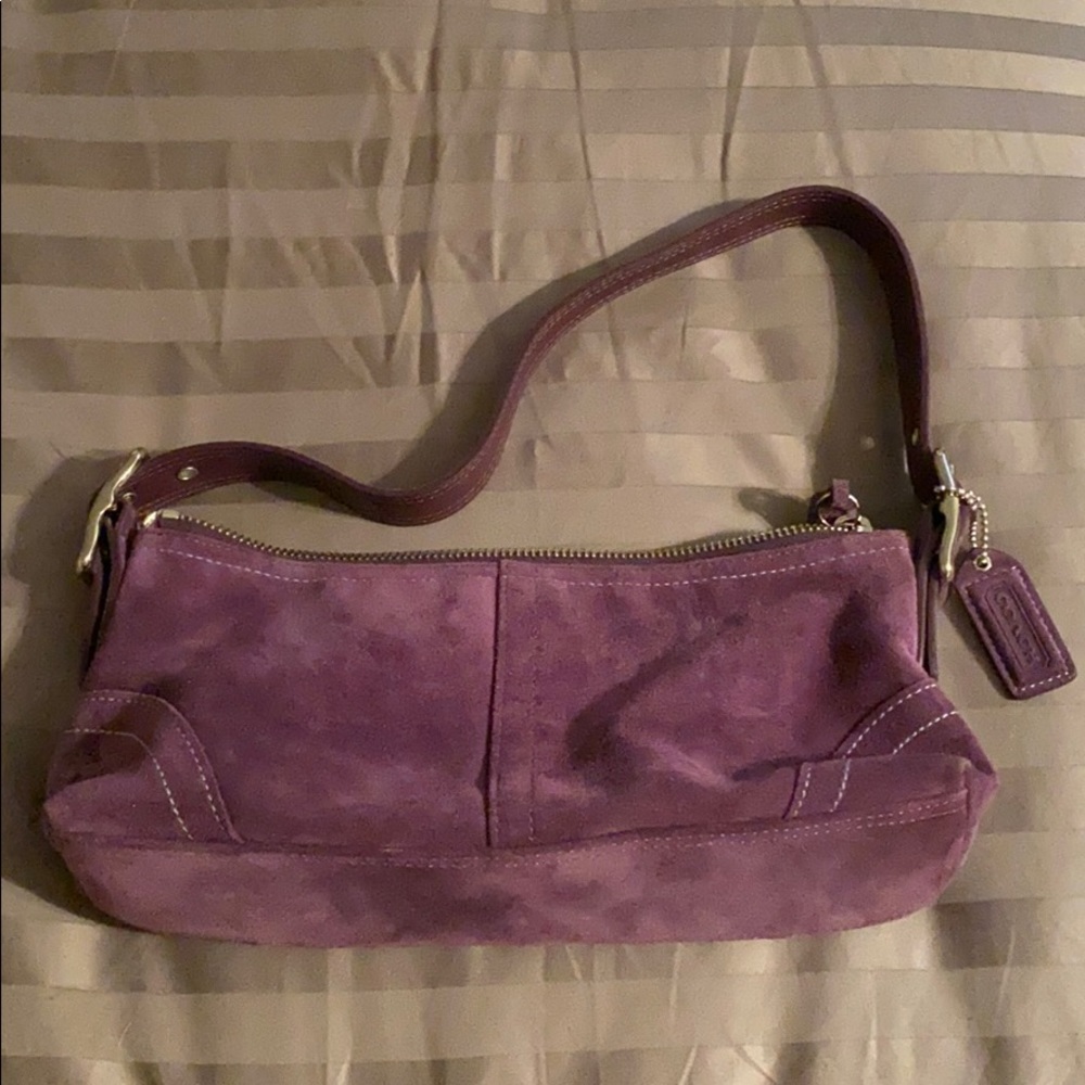 Authentic Vintage! Small Coach purple suede purse